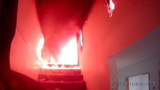 2nd floor FULLY INVOLVED Helmet Cam [upl. by Jamnes]