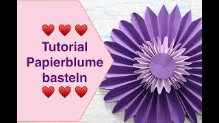 ♥️ Tutorial Blume basteln mit Papier Origami Papierrosette Flazbrett Stampin up [upl. by Eirameinna222]