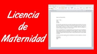 Como hacer una carta de licencia de maternidad [upl. by Vanden]