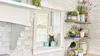 How To Make Open Kitchen Shelving With Chippy Painted Corbels Farmhouse Kitchen [upl. by Niatsirk]