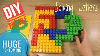 DIY Pentomino Puzzle Kingsized Pentominoes made of Lego Solving letters as a solution [upl. by Alodi]