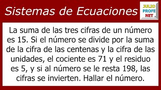 SISTEMAS DE ECUACIONES LINEALES 3×3  Problema 2 [upl. by Amie193]