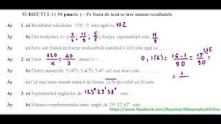 Clasa a VIa  Teza matematica Semestrul I  model 1  partea I [upl. by Orihakat]