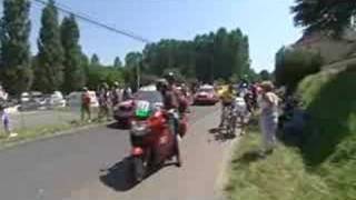 Casar and Willems trip over dog in Tour de France 2007 [upl. by Stets905]