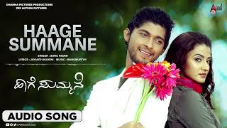 Haage SummaneTitle Song  Audio Song  Haage Summane  Kiran  Suhasi  Manomurthy [upl. by Leihcar]