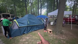 CAMPING VLOG PT1… Almost get kicked out [upl. by Brooking]