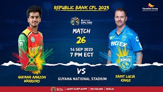 LIVE  Guyana Amazon Warriors vs Saint Lucia Kings  CPL 2023 [upl. by Barabas]