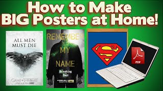 How to Print Large Posters with ANY PRINTER Super Easy 2021 [upl. by Nett]