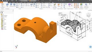 Autodesk inventor Tutorial for beginners Exercise 3 [upl. by Eelarol]