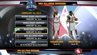 NBA 2k14 How to play all star weekend on pc [upl. by Vogele125]