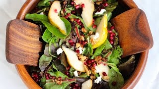 Salad Recipe Pear Pomegranate amp Walnut Salad by CookingForBimboscom [upl. by Epner997]