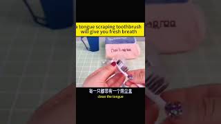 a tongue scraping toothbrush will give you fresh breath badbreath freshbreath dentalhealth diy [upl. by Noryd]