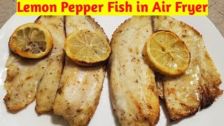 Lemon Pepper Tilapia Fish Fillet in Air Fryer  Air Fryer Lemon Pepper Tilapia with time amp temp [upl. by Enahs]