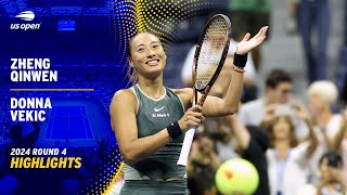 Zheng Qinwen vs Donna Vekic Highlights  2024 US Open Round 4 [upl. by Furiya]