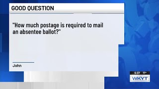 Good Question How much postage is required to mail an absentee ballot [upl. by Tdnaltroc805]