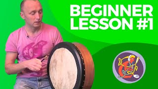 Bodhran Lesson 1  How To Hold And The Basic Stroke [upl. by Kuhlman]