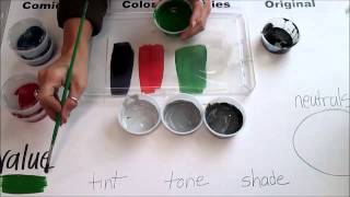 Art 1 Unit 5 How to mix paint Tints Tones and Shades [upl. by Hgielsa]