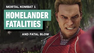 Mortal Kombat 1  Homelander Fatalities and Fatal Blow 4K [upl. by Raeann]