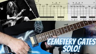 Cemetery Gates Guitar Solo with Guitar Tabs E Standard Tuning  Pantera  Dimebag Darrell [upl. by Rednas771]