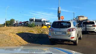 Slowmoving traffic due to a truck towing service in Upington  South Africa Today [upl. by Natanoy]