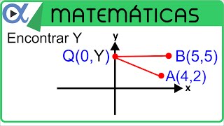 ¿Qué coordenadas tiene el punto Q del eje Y que equidista de A42 y B55 [upl. by Alin]