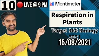 Respiration in Plants  Menti Quiz  Target 360 biology live [upl. by Murdoch812]