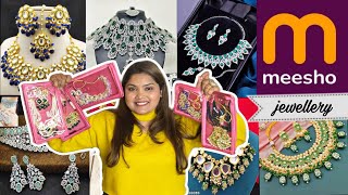 HUGE Meesho Jewellery Haul  Meesho wedding Jewellery Finds Traditional Jewellery  MEESHO [upl. by Dnomaj]