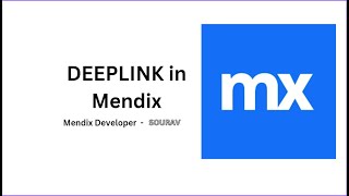 How to use DeepLink in Mendix Applications l Deeplink Cofiguration l Mendix Application l LOWCODE [upl. by Moody]