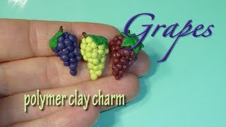 Wine Grapes Polymer Clay Charm [upl. by Elocaj]