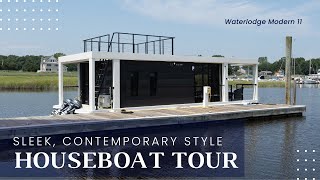 Waterlodge Modern 11 Luxury Houseboat Tour [upl. by Arikat31]