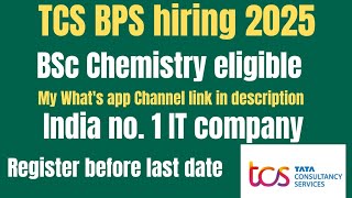 TCS BPS 2025 hiring for BSc 🔥🔥 [upl. by Midian]