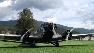 Junkers Ju 52 Tante Ju Motorenstart in Olten [upl. by Georgena782]