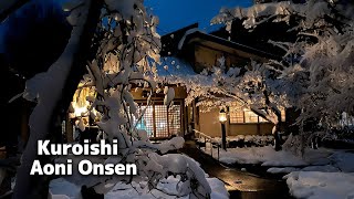 Aoni Onsen Aomori Japan SnowCovered Hot Springs No Electricity No Phone [upl. by Adnoyek]