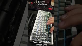 Monsgeek M1W Modding Akko V3 Matcha Green Pro Switch FLCMMK pbt OEM profile ENGRAVE shorts [upl. by Elvin697]