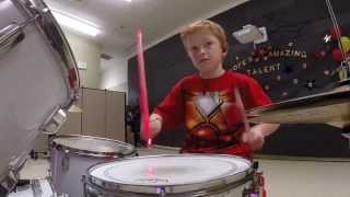 Iron Man 10 year old drumming Starts at 335 [upl. by Lurie]