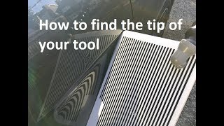 How to find the tip of your tool with paintless dent repair using a lined reflector board for PDR [upl. by Enelrahs]