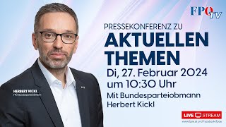 FPÖPressekonferenz mit Herbert Kickl Sanktionen amp Waffenlieferungen werden Krieg nicht beenden [upl. by Blodget633]