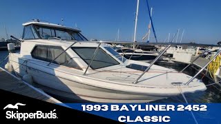 1993 Bayliner 2452 Classic Fishing Boat Tour SkipperBuds [upl. by Conway]