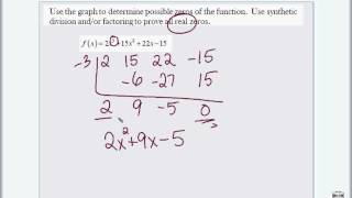 Algebra II 66 Finding Zeros of a Polynomial by Synthetic Division andor Factoring [upl. by Ahsinev485]