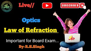 Optics class 12th  Law of refraction  Refraction at flat surface  Lecture2 [upl. by Zoller]