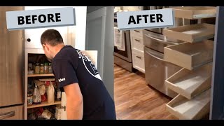 How To Install Sliding Shelves In Kitchen Pantry Cabinet [upl. by Dwayne526]