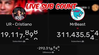 🔴LIVE UR · Cristiano Ronaldo vs MrBeast Sub Count Battle Cristiano Ronaldo New Channel [upl. by Aennyl]