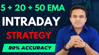 SAFEST INTRADAY STRATEGY  80 WIN RATE  5 EMA 20 EMA 50 EMA  TRADING PLUS [upl. by Thanasi]