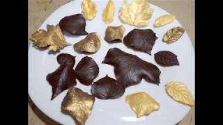 👍🏻 How to make chocolate leaves nobake easy cake decorating [upl. by Dronel6]