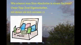 Wie erkennt man SinnAbschnitte in einem Sachtext am Beispiel eines Koffers erklärt [upl. by Lukey]