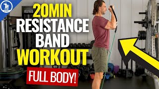 Full Body Resistance Band Workout for Men 20min at Home [upl. by Cumings]