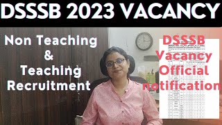 DSSSB 2023 PERMANENT RECRUITMENT OFFICIAL NOTIFICATION  DSSSB 2023 VACANCY  DSSSB RECRUITMENT 2023 [upl. by Akli]