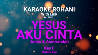 YESUS AKU CINTA Key F Kunci nada sedang  KARAOKE ROHANI KRISTEN [upl. by Glavin]