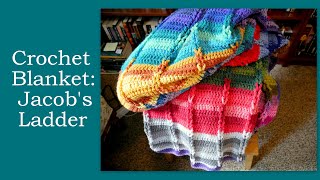 Crochet Blanket Jacobs Ladder with Premier Sweet Roll Yarn [upl. by Nortad]