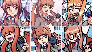 High School Conflict but everytime its Monika turn a Different Skin Mod is used  FNF [upl. by Raffin]